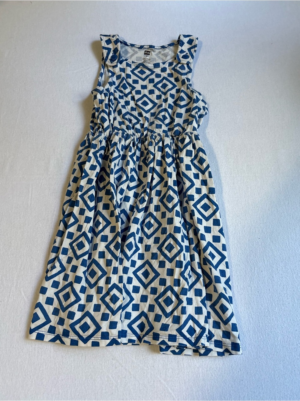 Tea Collection Blue Geometric Sleeveless Dress